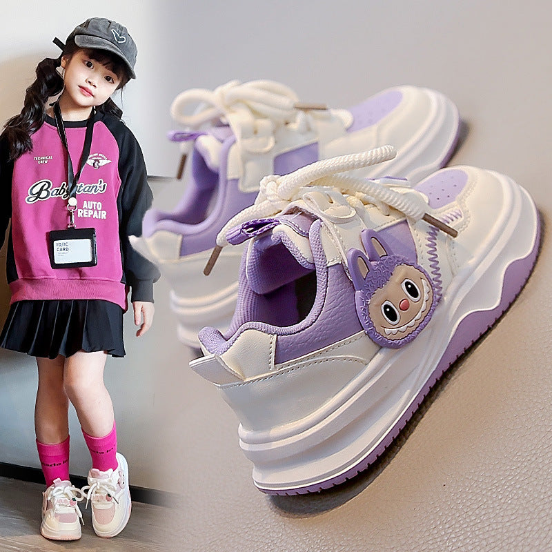 Children's flat baseplate shoes 2025 autumn new student campus versatile casual shoes girls outdoor simple sports shoes