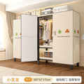 Easy-to-assemble, foldable wardrobe for bedrooms, ideal for home use or rental properties. dustproof, moisture-proof, with reinforced construction, fully sealed, and mildew-resistant. features a convenient swing-out door