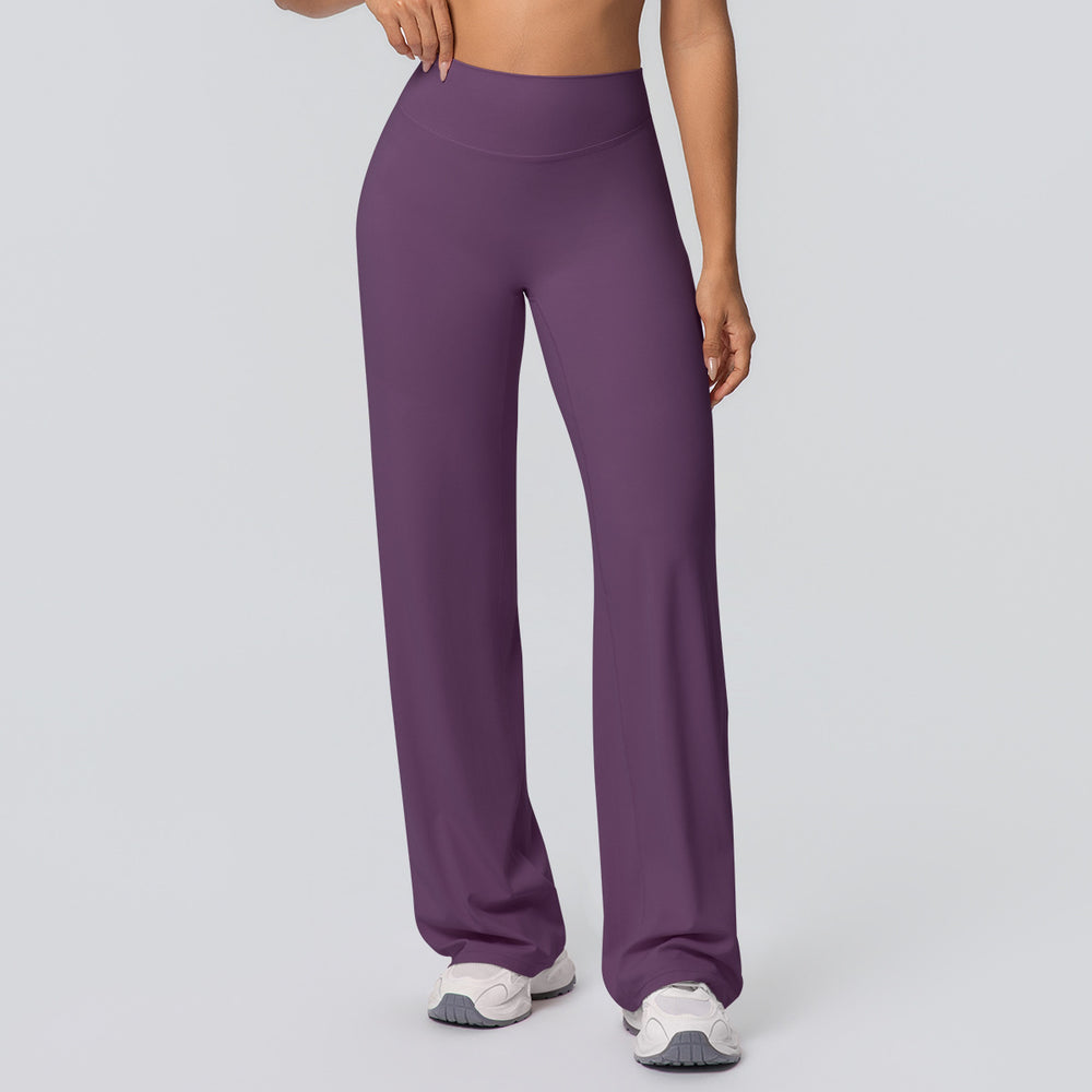nude feel tight yoga pants high waist hip straight-leg pants looseslimming look outdoor sports running fitness pants