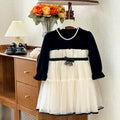 Girls' dress -  spring new arrival - hepburn style bow detail - high-end birthday gown - trendy princess dress
