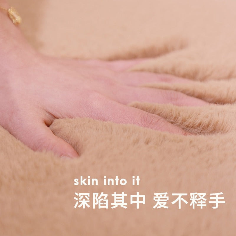 Imitation rabbit fur carpet bedroom bedside blanket thick living room cloakroom whiteinsstuffed room sofa floor mat bay window