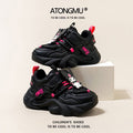 Astro boy dirt-resistant girls' shoes,  new spring collection, black kids' sneakers, breathable girls' chunky sneakers, soft sole
