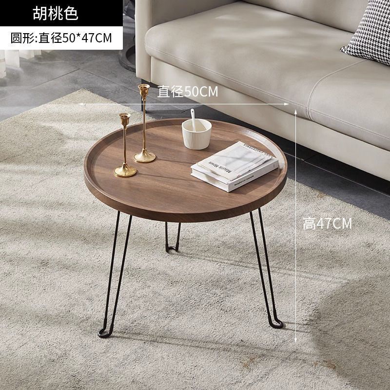 Foldable tea table coffee table minimalist modern nordic home living room round sofa side table small apartment portable table