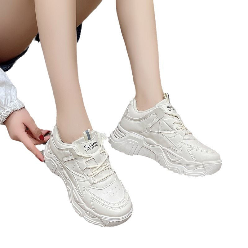 Soft-soled dad shoes women's ins tide 2024 spring and autumn new cotton shoes little white shoes thick-soled super fire casual sports shoes