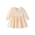 Girls' autumn dress: stylish princess dress for baby girls, fashionable long-sleeved floral print with turn-down collar, new spring and autumn collection