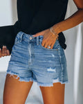 Xintang denim capital: women's distressed denim shorts,  new ins trendy capri shorts, washed denim shorts