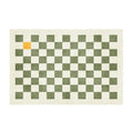 Checkerboard rug for bedroom, living room - modern minimalist nordic style - perfect for bedside, coffee table, or sofa