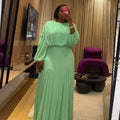 European and american cross-border women's fashion  summer new arrival: elegant and chic puff sleeve ruched blouse and midi skirt set