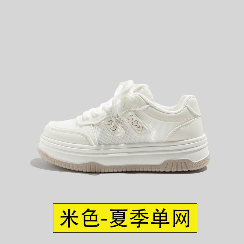Girls' athletic shoes - new autumn  collection: breathable mesh sneakers, white shoes, student skate shoes for mid-to-large children and kids
