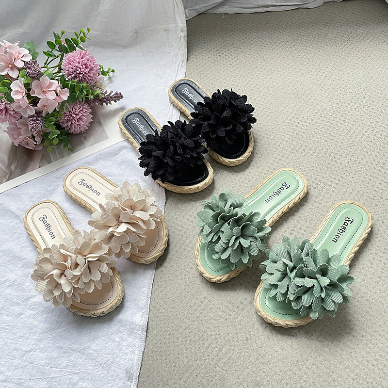 Bow-tie slippers for women, fashionable and versatile, popular one-line flat bottom 2024 summernew arrival cool slippers ins trend