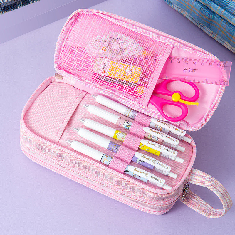 Pencil bag JK wind girl heart college wind stationery box large capacity female multi-functional student ins high value stationery bag