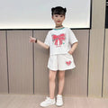 Girls' summer outfit set  new korean style chic kids summer little girl trendy fashionable children's two-piece set