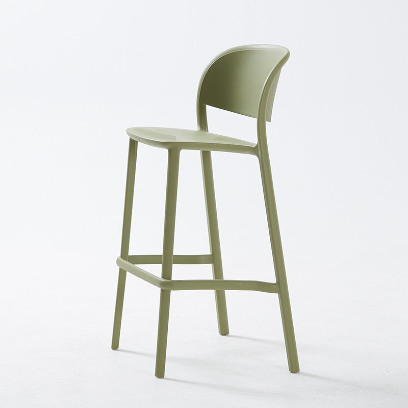 Scandinavian modern casual backrest high chair bar chair stackable outdoor cafe table stool bar chair island chair