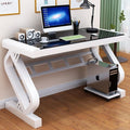 Computer desk for home bedroom student study desk minimalist tempered glass office writing table economical desktop