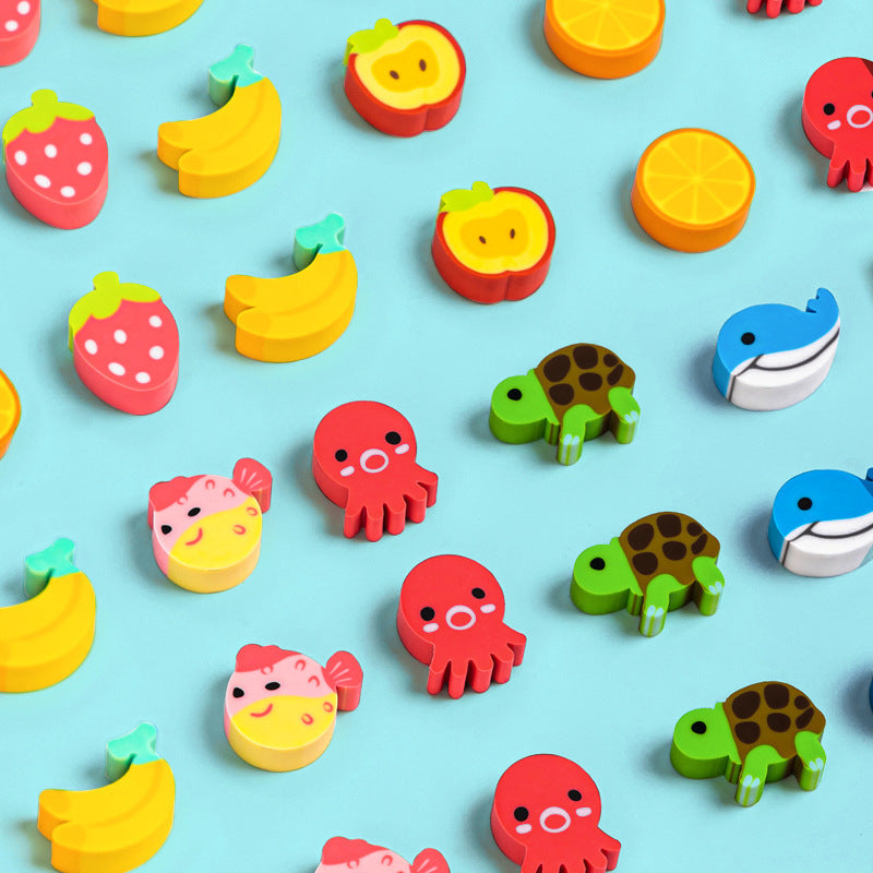 Deli 7533 Children's Cute Cartoon Mini Eraser Small Eraser Small Student Stationery One Barrel