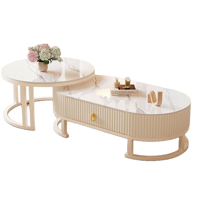 Cream style slate coffee table living room for homeaccessible luxury modern casual small apartment tea table popularfor home living room coffee table