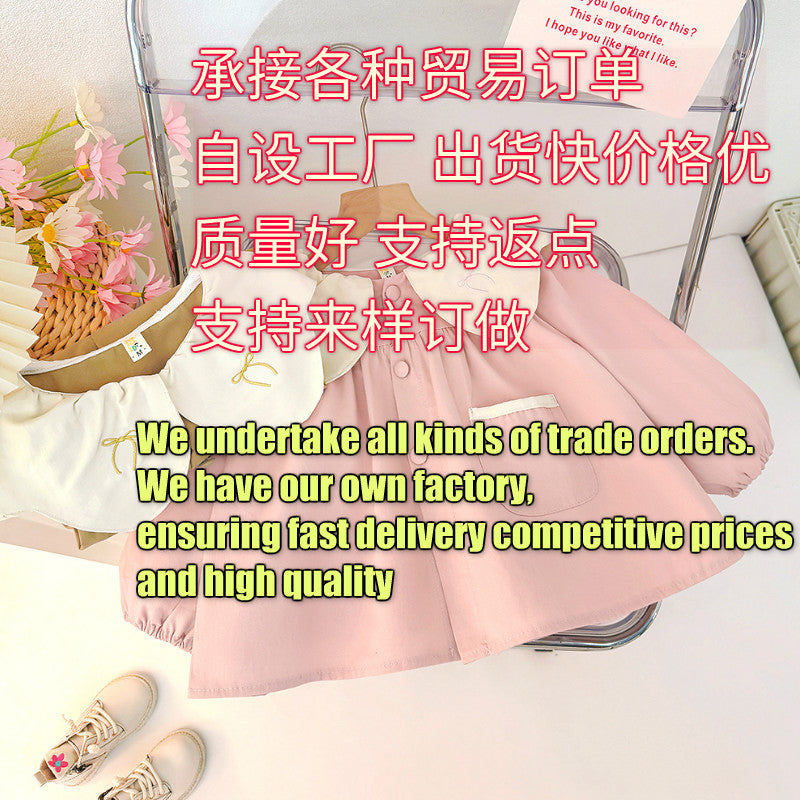 Kids' outerwear:  autumn new arrivals - korean style casual tops for girls, featuring turn-down collar, crew neck, loose fit, and single-breasted closure. perfect for spring and autumn