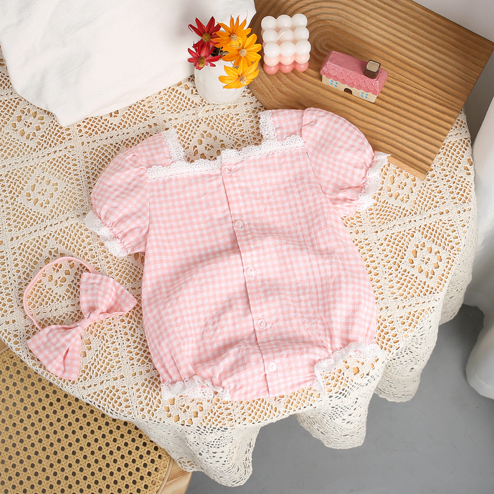 Summer lightweight newborn infant super sweet and pure little princess style romper - trendy baby girl outfit