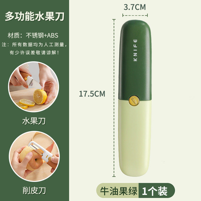 Household foldable fruit knife peeler peeler multifunctional double-head two-in-one portable apple peeling tool