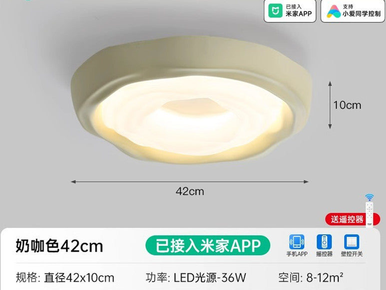 Full Spectrum Ceiling Light Cookies Master Bedroom Ceiling Light Eye Protection Nordic Modern Simple Cream Wind Children's Room Lighting