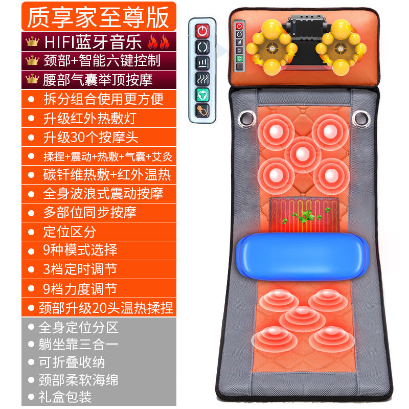 electric multifunctional foldable kneading for home massager massage mattress massage mat for cervical spine and waist