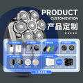 Bald head machine handy gadget electric shaver rechargeable multifunctional 7 blade bald head hairdresser portable shaving knife cross