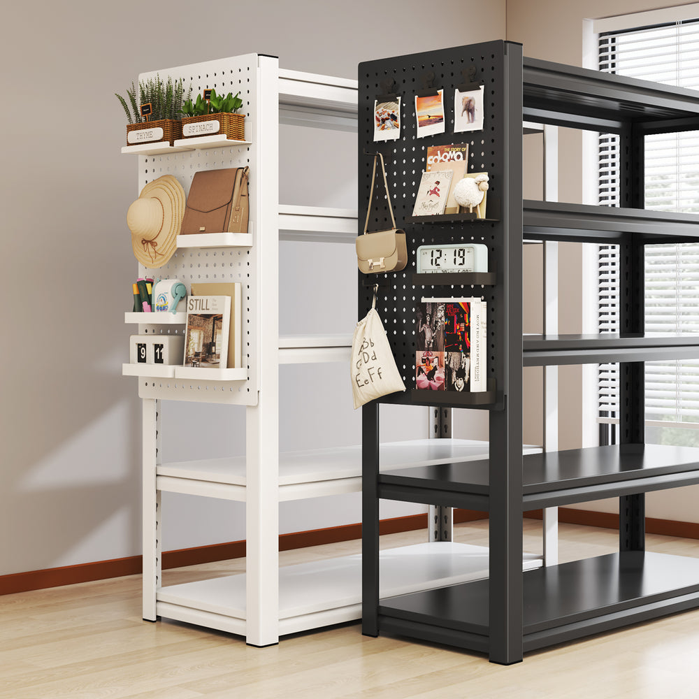 Household shelving unit, multi-tier floor storage rack for warehouse, balcony, storage room, utility room, commercial supermarket, steel storage rack
