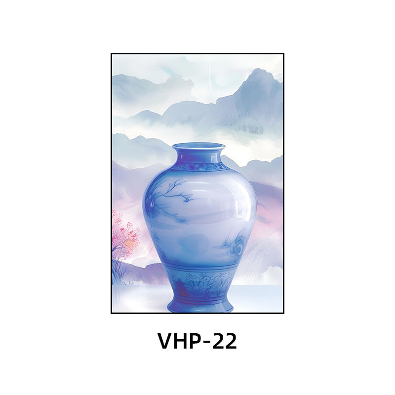 Blue and white porcelain decorative painting vase porcelain ceramic new Chinese style living room hanging painting hotel hotel restaurant box Chinese style