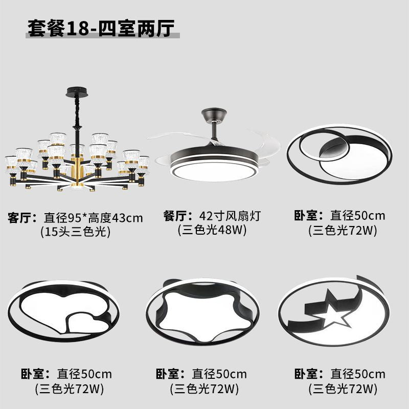 Living room lamp chandelier modern casualaccessible luxury aluminum chandelier bedroom dining room lamp arm luminous elegant dustproof