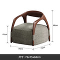 Nordic single sofa chair modern living room tech fabric leisure chair designer chair balcony japanese style solid wood sofa