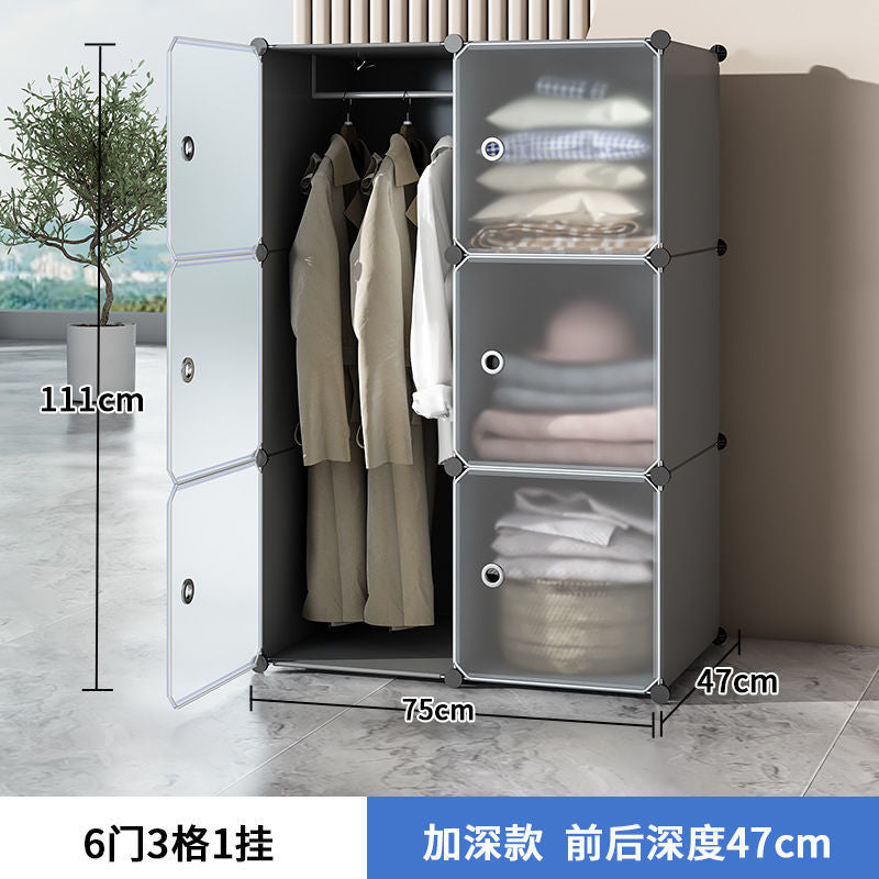 Simple wardrobe storage cabinet assembly - bedroom, rental, dormitory use - small storage cabinet