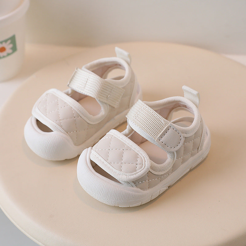 Xiaoxiangfeng baby shoes 1-3 years old baby girl toe-cap sandals toddler shoes baby soft bottom boys beach shoes 1-3 years old