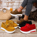 foreign trade plus size independent station spring & fallnew arrivalfashionthick sole loafers front tie back wedge heel casualflats women
