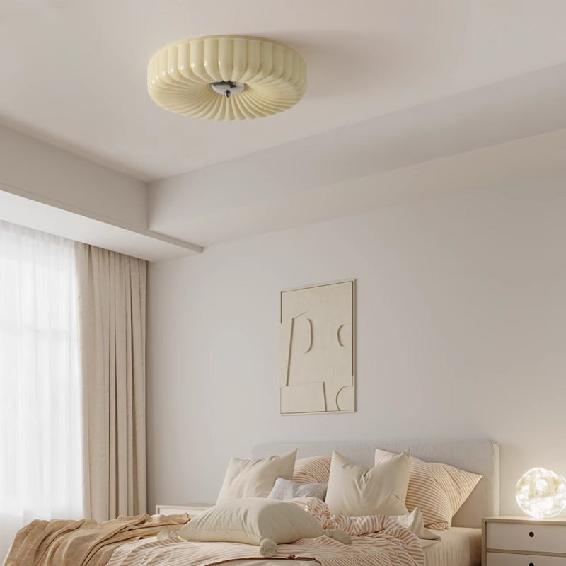 [Strict selection] Bauhaus cloakroom ceiling light medieval vintage French cream balcony foyer glass light