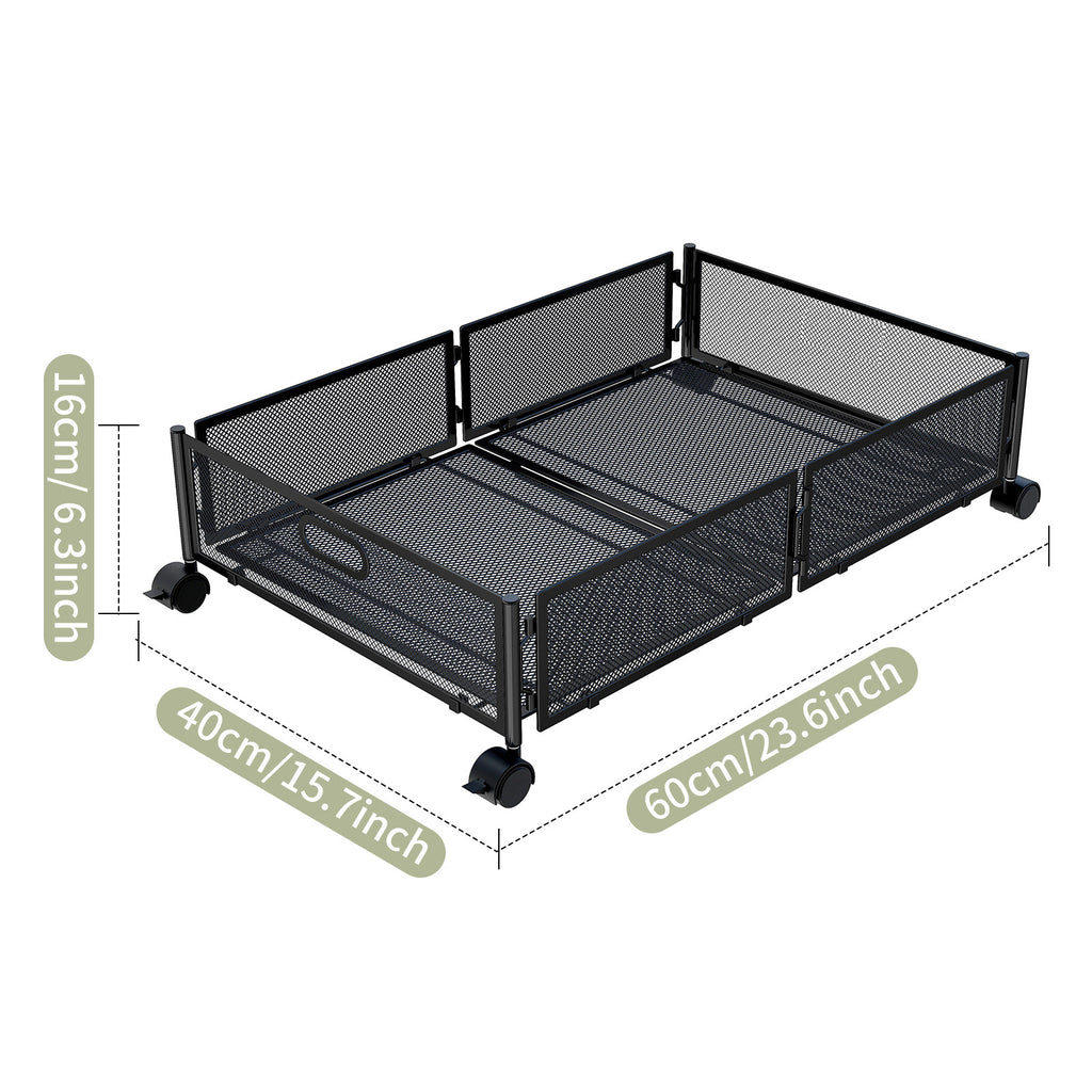 Cross-border  Under-bed Shelf Bedroom Under-bed Storage Rack Pull-out Wheel Clothing Organizer Storage Box