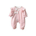 Baby spring autum clothes long sleeves double layer jumpsuit fashionable cute princess jumpsuit newborn baby girl outing clothes
