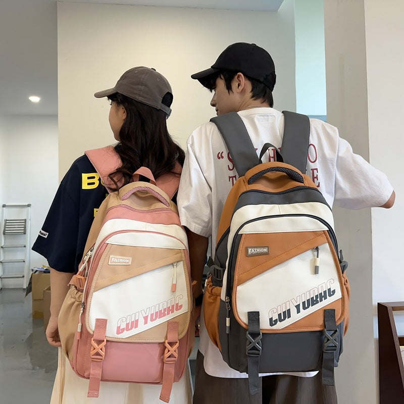 New junior high school schoolbag, college student college style casual simple backpack, fashion trend middle school backpack