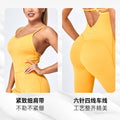 Influencer-style criss-cross strap bodysuit yoga outfit - sexy, quick-dry, full body workout suit for women - butt-lifting aerial yoga apparel