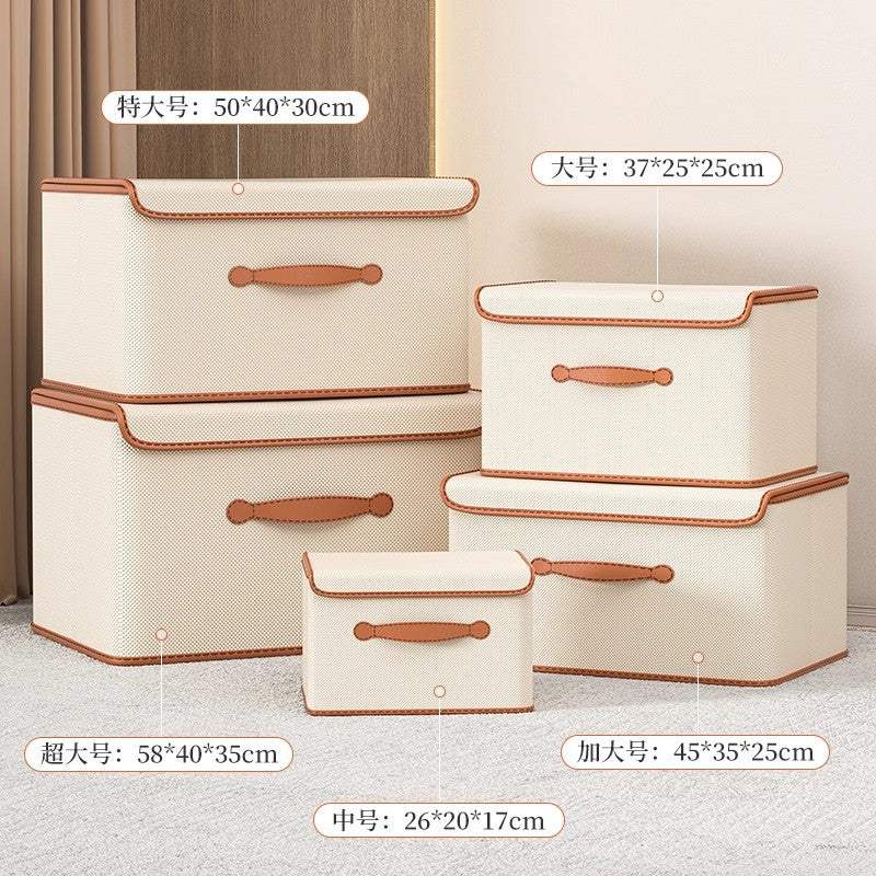 Flip storage box Household clothes Fabric wardrobe storage box Foldable storage box Underwear storage box