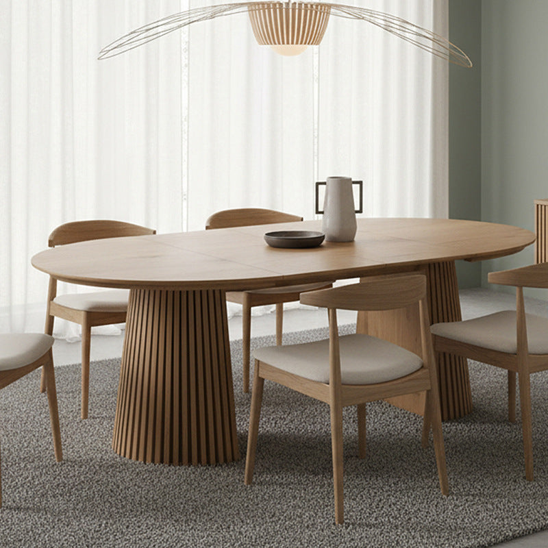 Solid wood veneer dining table - extendable, foldable, export quality - restaurant & home use - mdf oval table - dining table