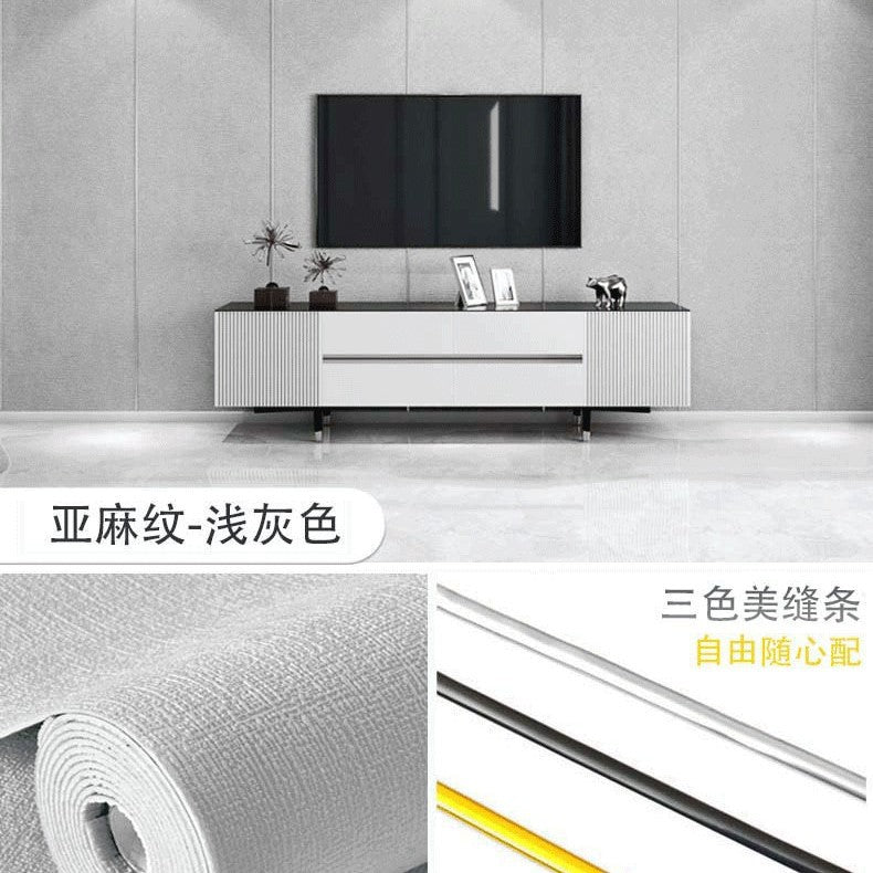 Super thick wallpaper, self-adhesive diatom mud, linen wall sticker, soft and hard wall covering, wall covering, renovation of living room, bedroom background wallpaper