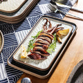Stylishretro creative ceramic tableware kiln turned flat plate restaurant hotel stoneware western food steak plate japanese round plate