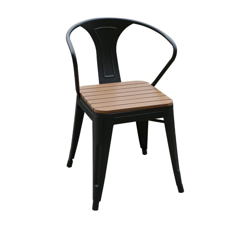 Anti-corrosive wood balcony tables and chairs outdoor leisure villa coffee milk tea shop courtyard waterproof plastic wood tables and chairs combination kit