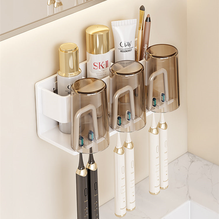 Removable toothbrush rack No punching mouthwash cup holder Wall hanging storage rack Electric toothbrush Toothpaste holder Wholesale