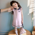 Girls' summer dress  new kuromi kids cotton dress, stylish preppy cartoon skirt, trendy