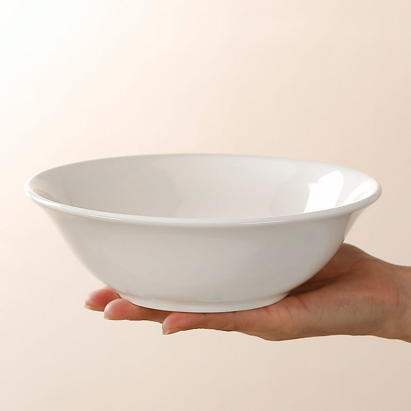 Ceramic bowl for home eating 2025 new arrival pure white rice bowl wonton soup bowl commercial noodle bowl restaurant thickened bowl