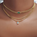 Wholesale crystal gemstone necklaces - european & american cross-border, niche, high-end design jewelry for women - summer snake chain necklaces