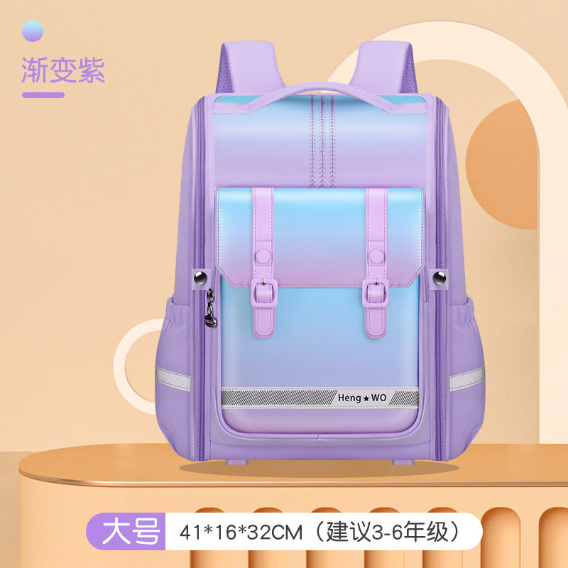 Elementary school backpack for boys and girls, large capacity, pressure-reducing, spine-protecting all-in-one backpack for grade 3