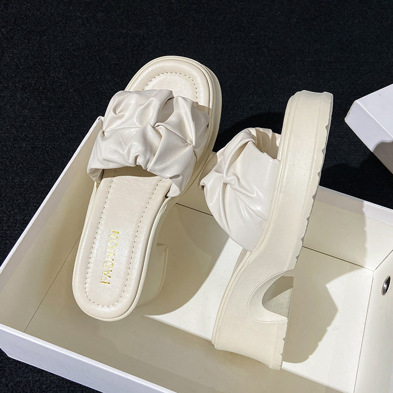 Elegant high-heeled slippers for women 2024new arrivalsummeroutwearbest sellingfashion step on shit one-line slippers easiest for match sandals and slippers