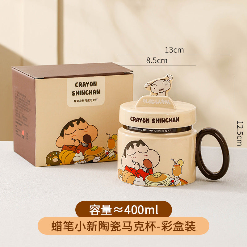 Crayon Xiaoxin Ceramic Cup with Lid with Handle Bracket Mug Office High Value Water Cup Gift Box
